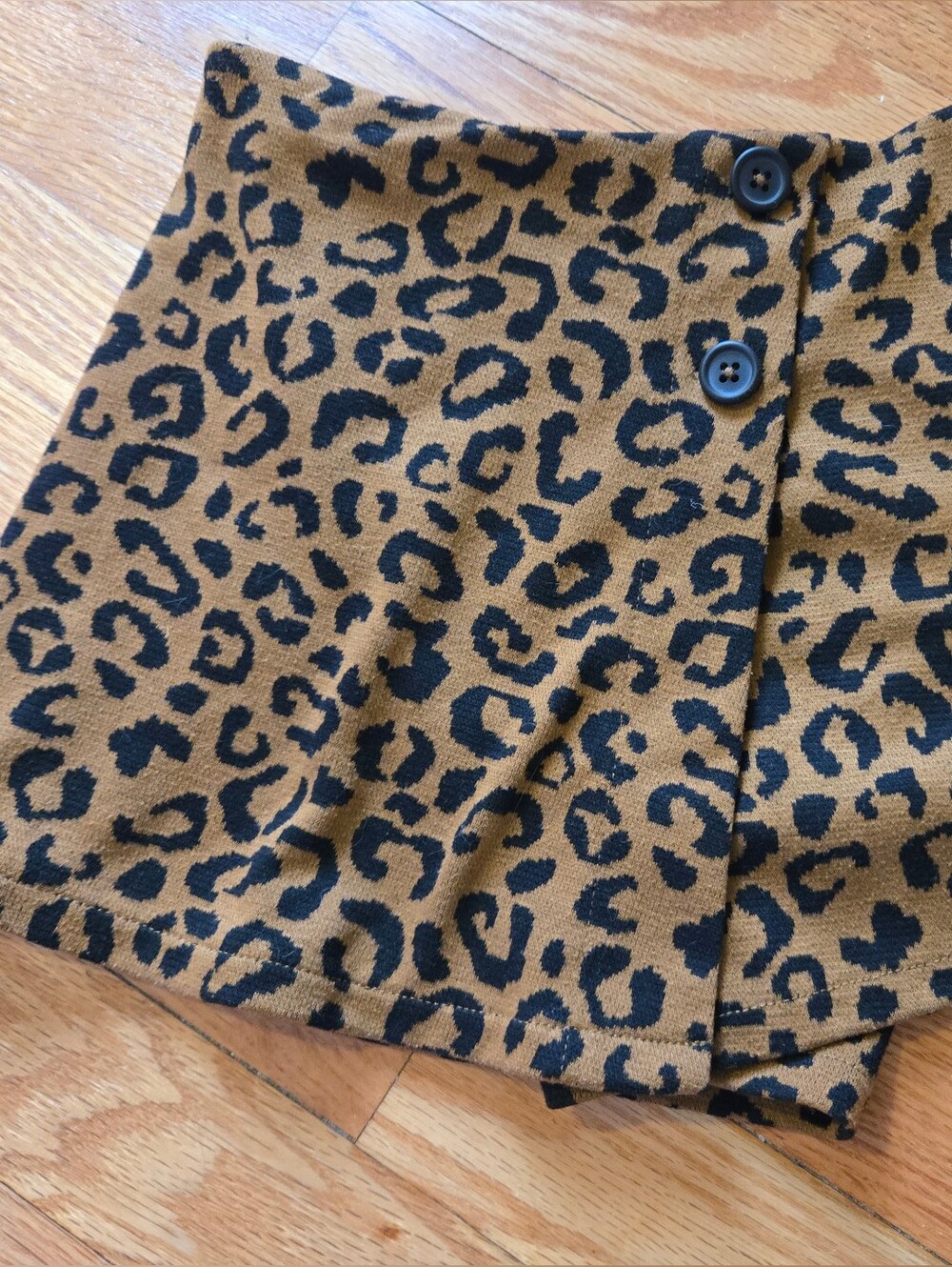 Leopard Print Mini Skort in Camel and Black